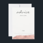 Carte de conseil Mariage pour Rose moderne Gold<br><div class="desc">Un modèle de brosse à feuille d'or rose simulé. Personnalisez le texte personnalisé ci-dessus. Vous pouvez trouver d'autres éléments de coordination dans notre collection "Modern Rose Gold Brushstroke Mariage".</div>