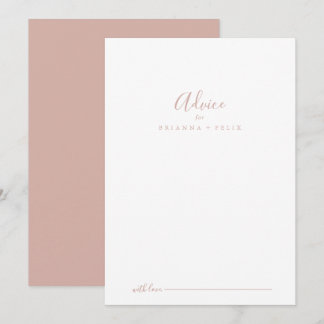Carte de conseil Mariage rose Gold Simple Minimali