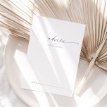 Carte de conseil Mariage Silver Script moderne<br><div class="desc">Cette carte de conseil mariage en argent moderne est parfaite pour un mariage minimaliste et peut être utilisée pour n'importe quel événement. Le design de couleur gris argenté simple présente une typographie industrielle unique avec un style boho moderne. Personnalisable dans n'importe quelle couleur. Gardez le design minimal et élégant, en...</div>