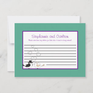 Carte de conseil Mariage Turquoise/violet Insépara