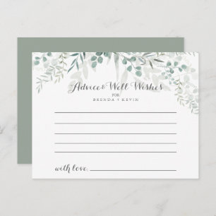 Carte de conseil minimaliste pour Mariage Eucalypt