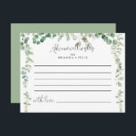 Carte de conseil minimaliste pour Mariage Eucalypt<br><div class="desc">Cette carte de conseil minimaliste pour mariage d'eucalyptus vert est parfaite pour un mariage moderne. Le design se compose d'aquarelles dessinées à la main par d'élégantes branches d'eucalyptus botaniques et de feuilles, décorant des cadres géométriques. Ces cartes sont parfaites pour un mariage, une douche nuptiale, un baby shower, une fête...</div>