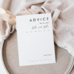 Carte de conseil minimaliste pour Mariage moderne<br><div class="desc">Cette carte de conseil minimaliste moderne est parfaite pour votre mariage boho classe. Son design abstrait simple et unique, accompagné d'un script minimaliste contemporain et d'une palette de couleurs blanches et noires, donne à ce produit une sensation de luxe formel élégant tout en restant simpliste, chic bohème. Gardez-le tel quel,...</div>