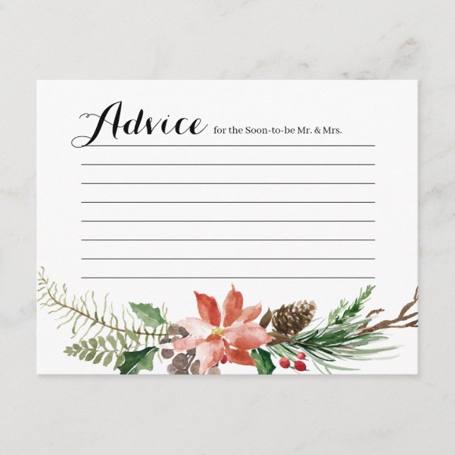 Carte de conseil moderne Floral Winter Show (Devant)