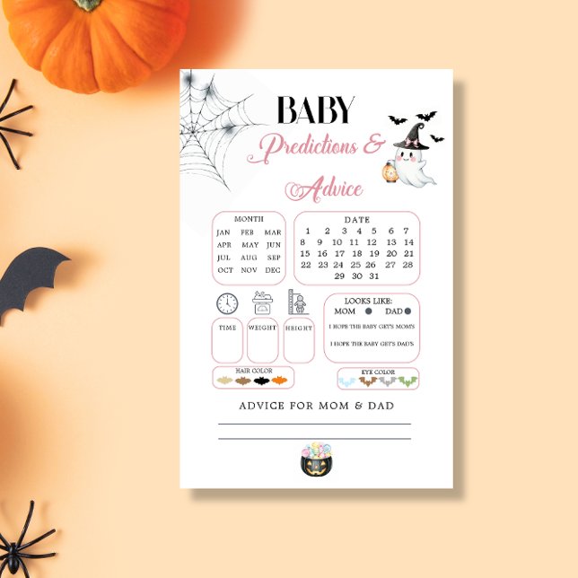 Carte de conseil Pink Little Boo Baby Predictions (Créateur téléchargé)