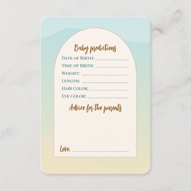 Carte de conseil plat pour Baby shower d'ours en p (Devant)