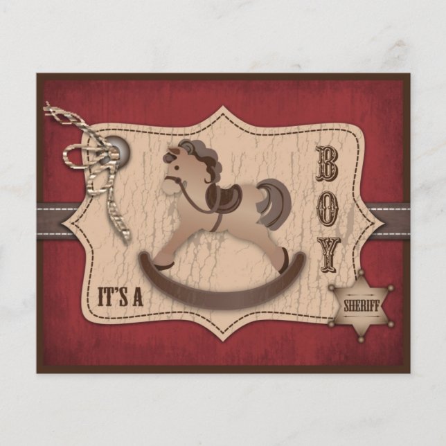 Carte de conseil pour bébé Cowboy (Devant)