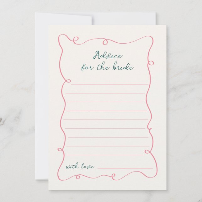 Carte de conseil pour cadre vert rose à main (Devant)