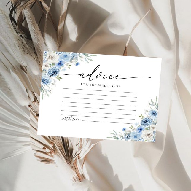 Carte de conseil pour la douche nuptiale bleu Dust (Créateur téléchargé)
