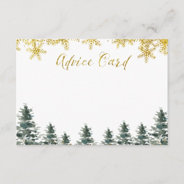 Carte de conseil pour le Baby shower de Noël d'hiv (Devant)