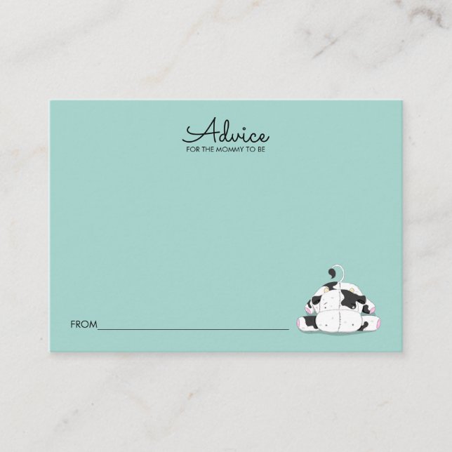 Carte de conseil pour le Baby shower de petite vac (Devant)