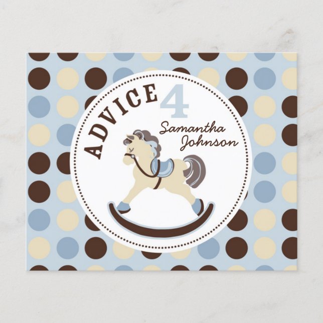 Carte de conseil pour le garçon Rocking Horse (Devant)