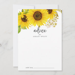 Carte de conseil pour le Mariage de tournesol du p