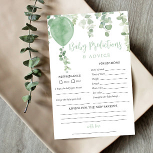 Carte de conseil pour les prédictions de bébé sans