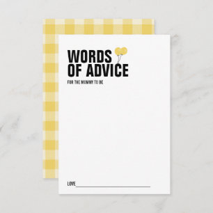 Carte de conseil pour maman Baby shower de ballon