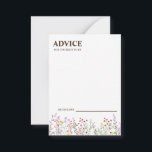 Carte de conseil pour Mariage Fleur sauvage coloré<br><div class="desc">C'est la belle élégante carte de conseil Mariage fleur sauvage. Cette carte-conseil fleur sauvage colorée est parfaite pour votre mariage d'été simple et fantaisiste en arc-en-ciel boho. Il est parfait comme des cartes mariages,  cartes de visite et plus. Cliquez sur le bouton customiser pour personnaliser le design.</div>