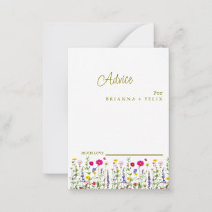 Carte de conseil pour Mariage Fleur sauvage coloré