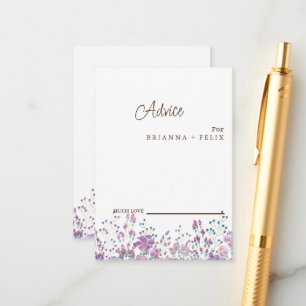 Carte de conseil pour Mariage Fleur sauvage coloré