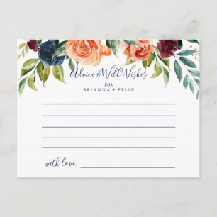 Carte de conseil pour Mariage Floral Élégant Multi
