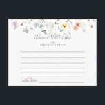 Carte de conseil pour Mariages floraux Wild Multic<br><div class="desc">Cette carte de conseil aux fleurs multicolores et sauvages est parfaite pour un mariage moderne. Le design est composé de fleurs élégantes rose aquarelle, rousse, violette, marine et blanche avec des feuilles vert émeraude. Personnalisez les cartes avec les noms de la mariée et du marié, des parents à devenir ou...</div>