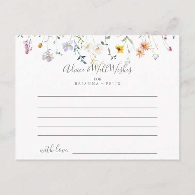 Carte de conseil pour Mariages floraux Wild Multic (Devant)