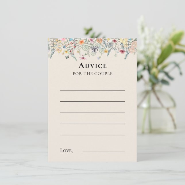 Carte de conseil simple Fleur sauvage Fern Beige M (Debout devant)