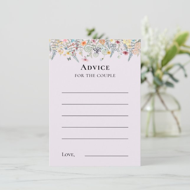 Carte de conseil simple Fleur sauvage Fern Lavende (Debout devant)