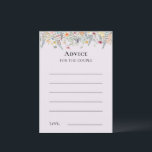 Carte de conseil simple Fleur sauvage Fern Lavende<br><div class="desc">Ce design Simple Fleur sauvage Fern Lavender Advice Card est un arrangement élégant de cadres géométriques en or classique agrémenté de délicats bouquets et tiges de fleurs boho fleuris. Avec une palette d'arrière - plans beiges d'ivoire intemporels avec une simple typographie noire classique et des fleurs sauvages fantaisistes colorés, créant...</div>