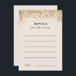 Carte de conseil simple Russe Fall Beige Mariage<br><div class="desc">Ce modèle Simple Rustic Fall Beige Mariage Advice Card offre une palette neutre intemporelle de beige et d'or avec des ornements colorés délicatement muets de branches dorées et de jolis floraux d'automne avec des feuilles en rouge, cuivre, rose poussiéreux, orange brûlé, terre cuite, et la couleur d'automne fleurit. Ces éléments...</div>