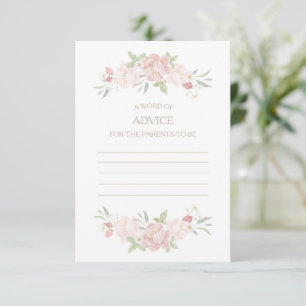 Carte de conseil sur le Baby shower floral