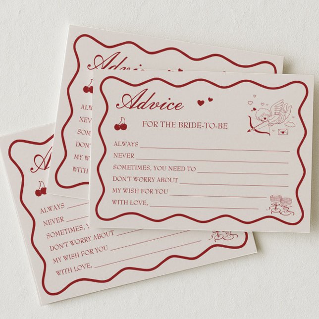 Carte de conseils de douche de mariée Burgundy Val (Créateur téléchargé)