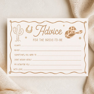 Carte de conseils de douche de mariée Western Boot