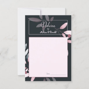 Carte de conseils de mariage élégante aquarelle ro