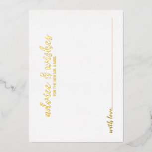 Carte de conseils de mariage élégante en feuille d