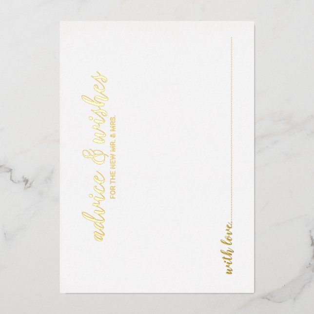 Carte de conseils de mariage élégante en feuille d (Recto)
