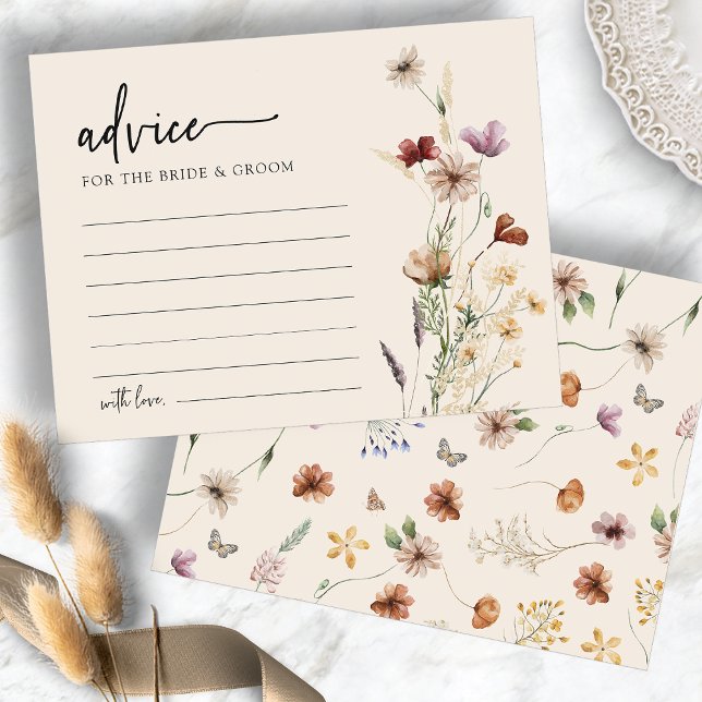 Carte de conseils de mariage floraux (Floral Wedding Advice Card
)