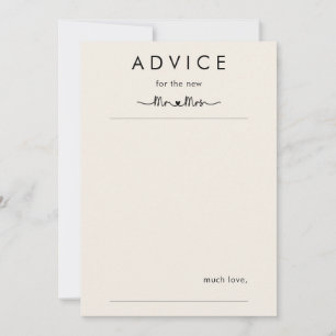 Carte de conseils de mariage personnalisée simple