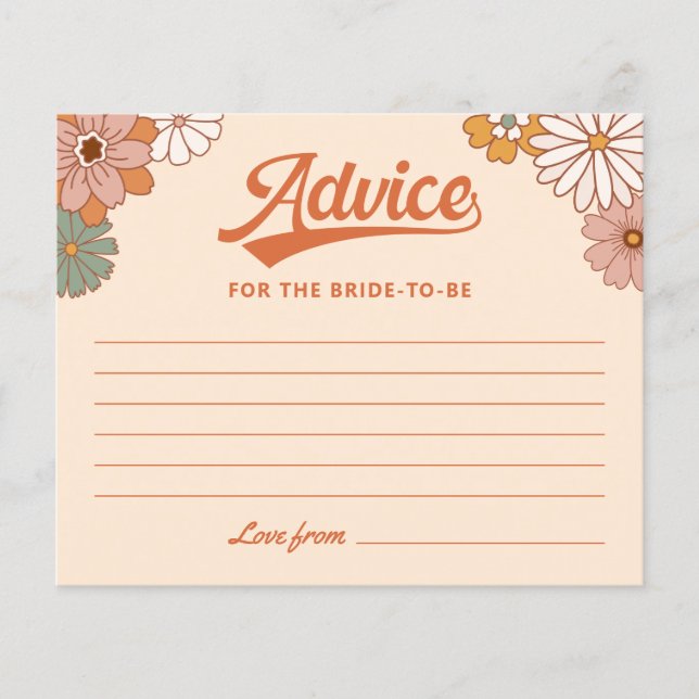 Carte de conseils de mariage rétro groovy (Devant)