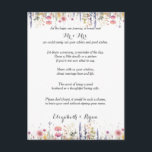 Carte de conseils de mariage Vœux d'amour et de vi<br><div class="desc">Jolies cartes de mariage pour que vos invités ajoutent leurs conseils et leurs vœux. Quelle jolie façon de se souvenir de votre journée spéciale. De jolies fleurs aquarelles de printemps en rose,  orange,  violet,  jaune et bleu.</div>