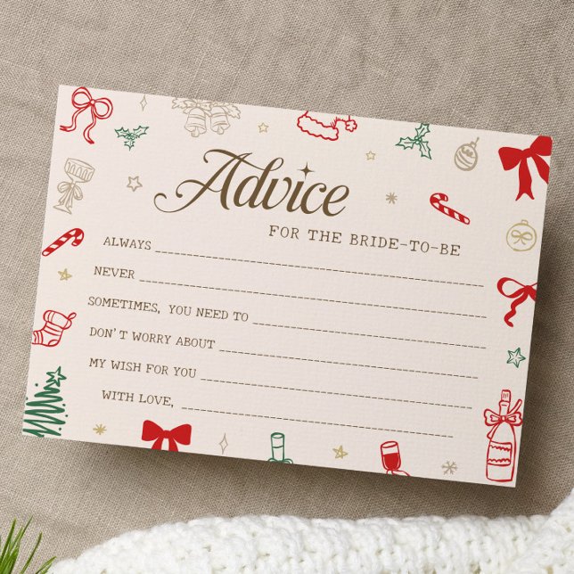 Carte de conseils de Noël pour la mariée pour la d (Créateur téléchargé)
