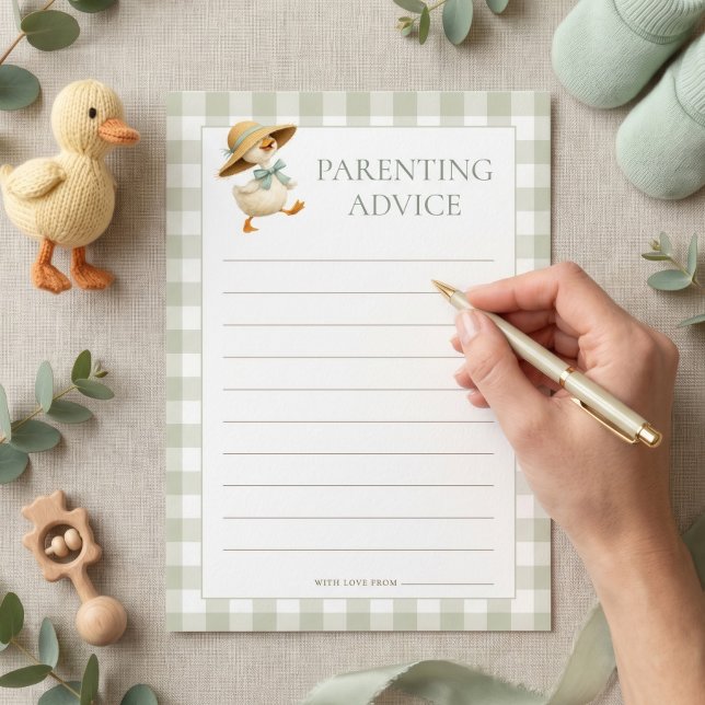 Carte de conseils de parenting Goose Gingham pour  (Créateur téléchargé)