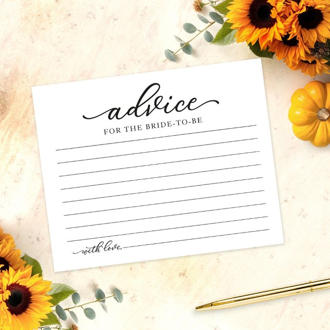 Carte de conseils de shower de mariage automnal av (Créateur téléchargé)