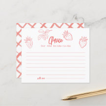 Carte de conseils de shower de mariage Baie en amo
