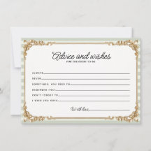 Carte de conseils de shower de mariage Sage Vintag