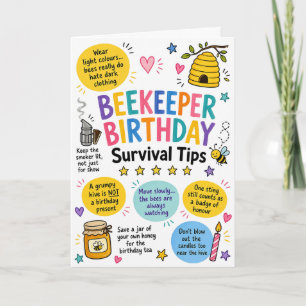 Carte de conseils de survie pour l'anniversaire d'