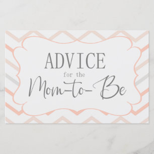Carte de conseils en pastel pêche et gris zig zag