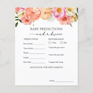 Carte de conseils et de prédictions pour bébé Citr