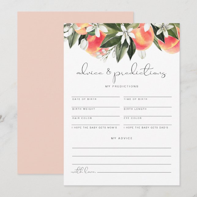 Carte de conseils et de prédictions pour bébé SAVA (Devant / Derrière)