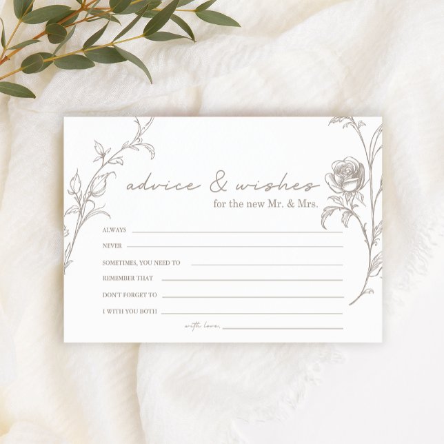 Carte de conseils et de vœux de mariage élégante e (Créateur téléchargé)