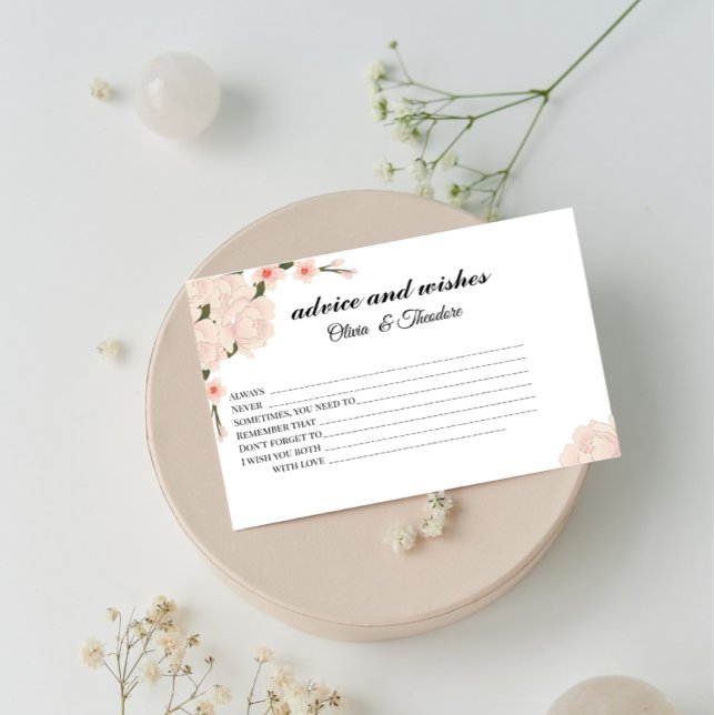 Carte de conseils et de vœux de mariage floraux él (Créateur téléchargé)